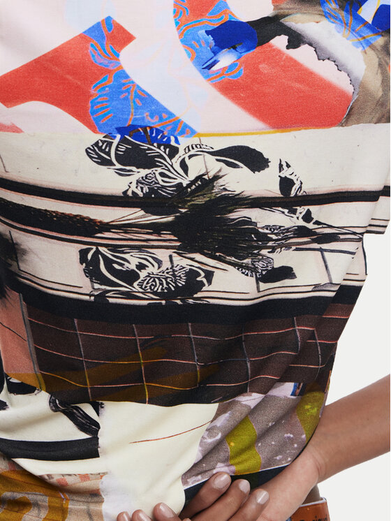 Desigual Desigual Marškinėliai Collage 25SWTK14 Spalvota Regular Fit