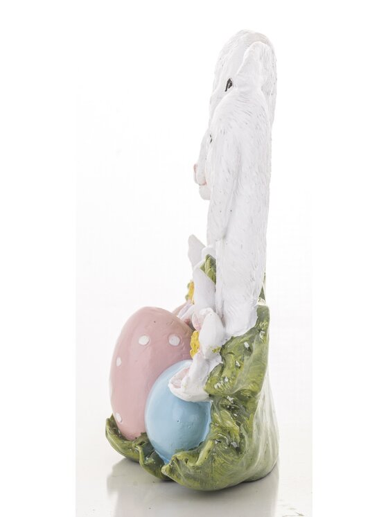 MIAhome MIAhome Figurka 4 wesołe króliczki z pisankami 14,5x19x6 cm Biały