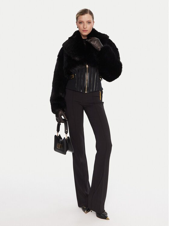 Elisabetta Franchi Elisabetta Franchi Futro GB-05A-57E2-V980 Czarny Regular Fit