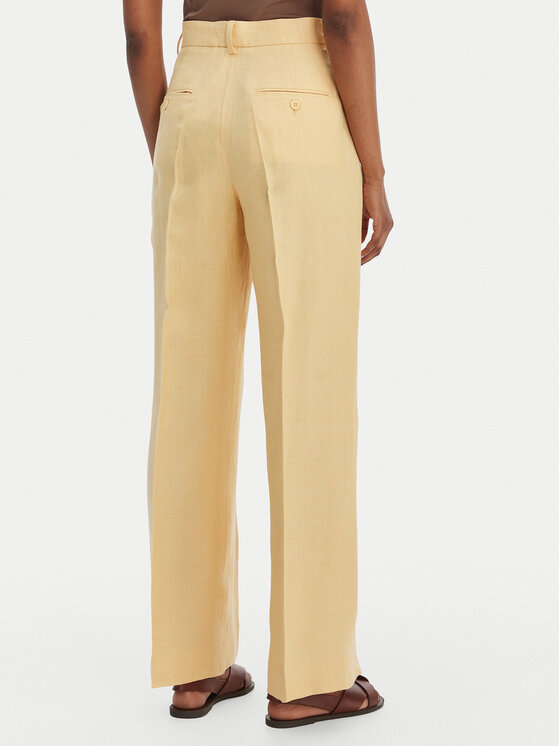 Weekend Max Mara Weekend Max Mara Riidest püksid Malizia 2615131112 Kollane Straight Fit
