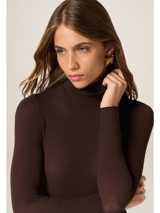 Oltre Oltre T-shirt G050J104294N032 Marrone Slim Fit