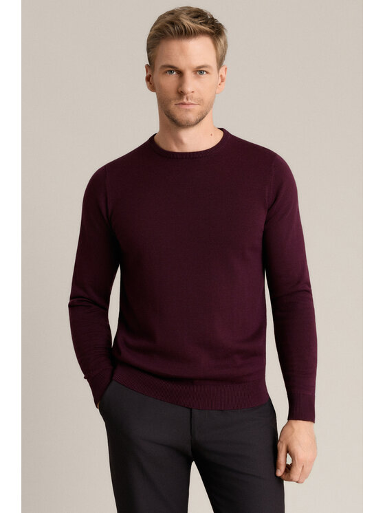 Lancerto Lancerto Sweter Christopher SW073226000037 Bordowy Regular Fit