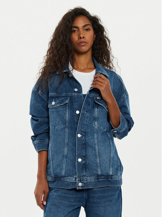 Tommy Jeans Geacă de blugi Daisy DW0DW19745 Bleumarin Oversize