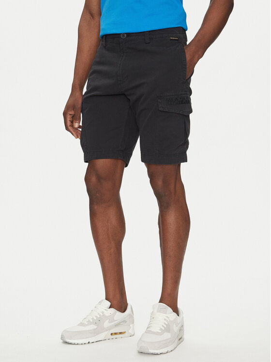 Napapijri Napapijri Szövet rövidnadrág N-Deline NP0A4HOT Fekete Regular Fit