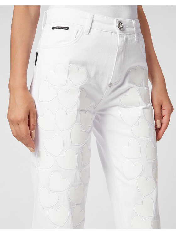 PHILIPP PLEIN PHILIPP PLEIN Jeansy 1273 Biały Mom Fit