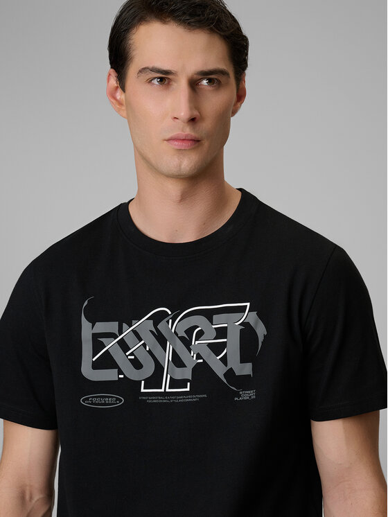 4F 4F T-Shirt FLUID EXPRESSIONS Czarny Regular Fit