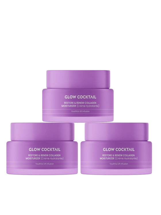 Glow Cocktail Glow Cocktail x Restore & Renew Collagen Moisturizer 50ml Zestaw do pielęgnacji skóry