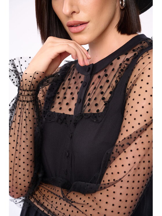 blue shadow blue shadow Sukienka codzienna Selena Czarny Regular Fit