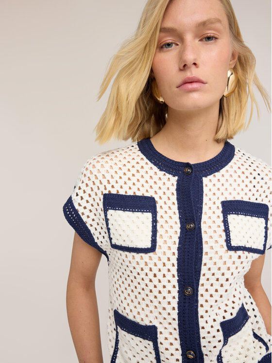 Motivi Motivi Maglione M237W003947N0S1 Bianco Boxy Fit