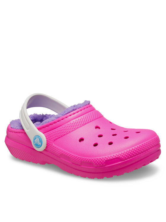 Crocs Crocs Klapki Classic Lined Clog Kids 207010 Różowy