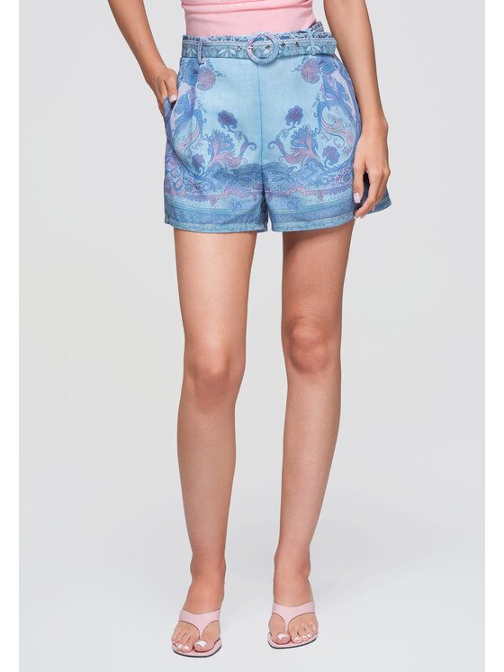 Ombre Ombre Szorty materiałowe OW-ST-E0022 Niebieski Regular Fit