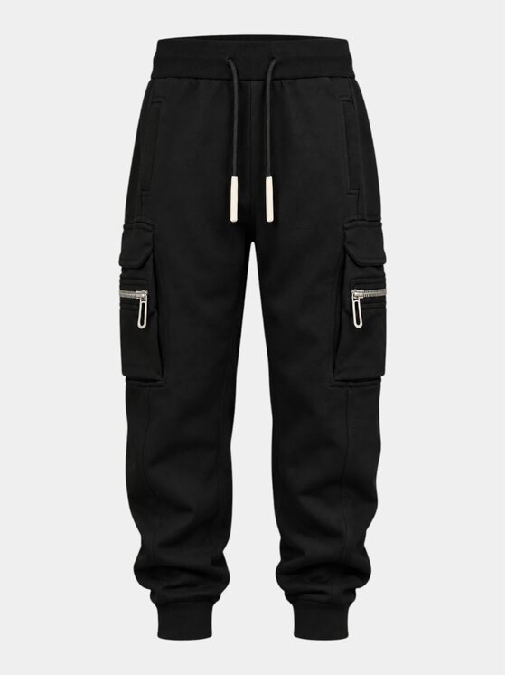 MADE BY SOCIETY MADE BY SOCIETY Spodnie materiałowe BASE - P37679 Czarny Basic Fit