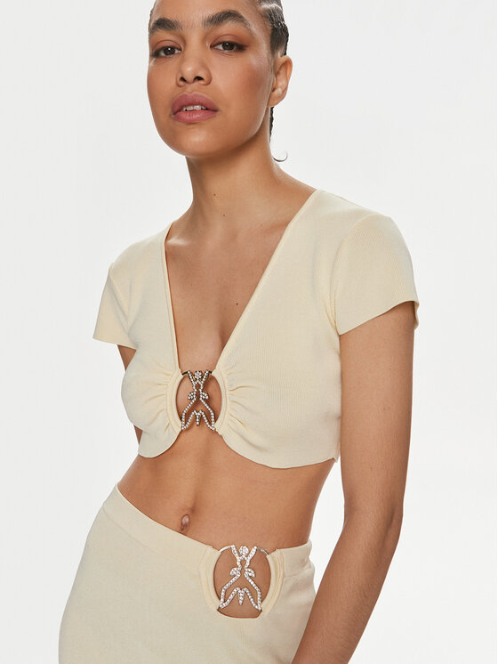 Patrizia Pepe Patrizia Pepe Μπλουζάκι 2K0261/K021-W362 Εκρού Regular Fit
