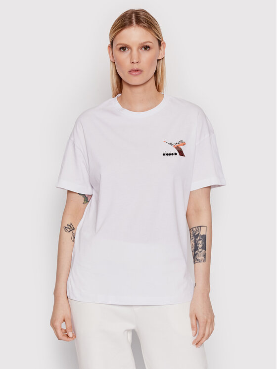 Diadora Diadora T-Shirt Floss 102.178185 Biały Regular Fit