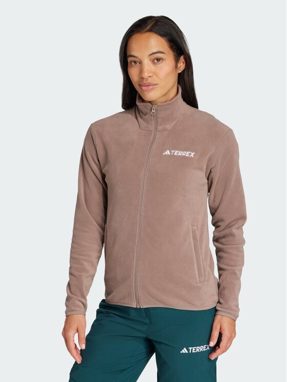adidas adidas Bluza Multi Essentials Full-Zip Fleece Brązowy Regular Fit