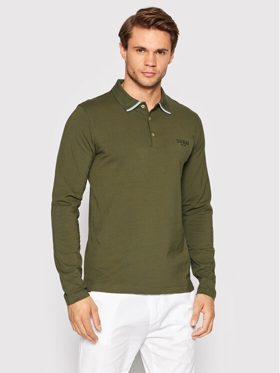 Guess Guess Polo M2YP36 J1311 Zielony Extra Slim Fit