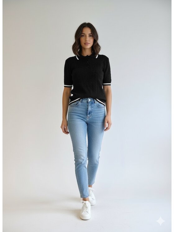 FIGL FIGL Polokošeľa M1268 Čierna Regular Fit