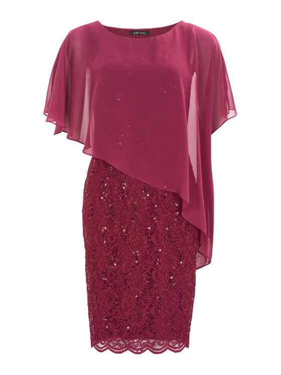 Swing Swing Coctailkleid 77760410 Dunkelrot Regular Fit