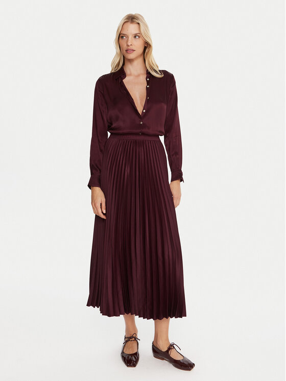 Marella Marella Plisirano krilo Pontiac 2523106045 Bordo rdeča Regular Fit