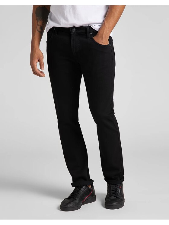 Lee Lee Pantaloni di tessuto DAREN ZIP FLY Nero Straight Leg