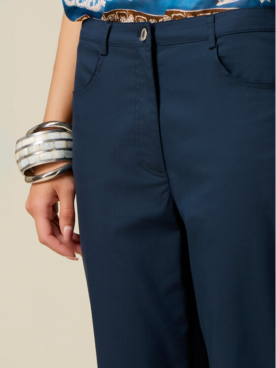 Oltre Oltre Pantaloni di tessuto P737R009311N034 Blu Cropp Fit