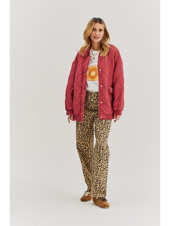 NAOKO NAOKO Kurtka bomber Smoky Blush Czerwony Regular Fit