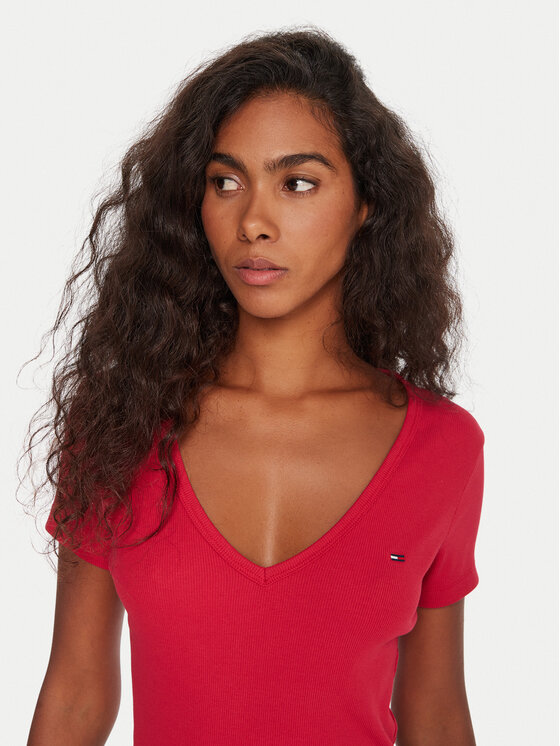 Tommy Jeans Tommy Jeans T-Shirt Essential DW0DW17385 Rosa Slim Fit