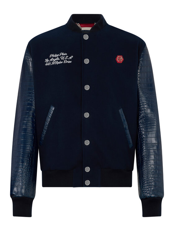 PHILIPP PLEIN PHILIPP PLEIN Kurtka bomber 29072 Granatowy Regular Fit