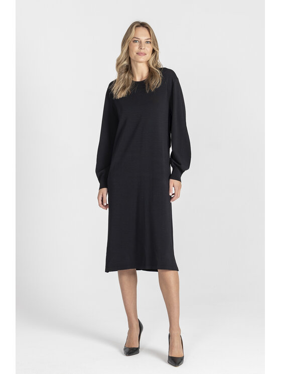 Deni Cler Milano Deni Cler Milano Sukienka dzianinowa T-DC-353D-E5-20-90-1 Czarny Loose Fit