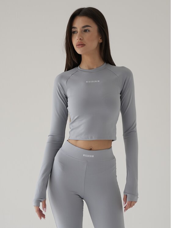 MissDenim MissDenim S dlhými rukávmi Soft Touch Sivá Second Skin Fit