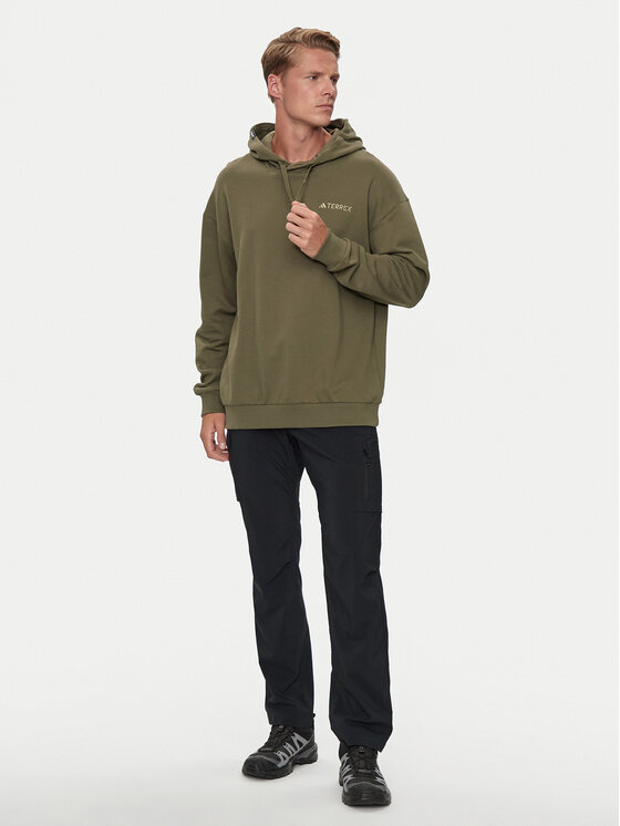 adidas adidas Bluza Terrex Logo IN4716 Zielony Regular Fit