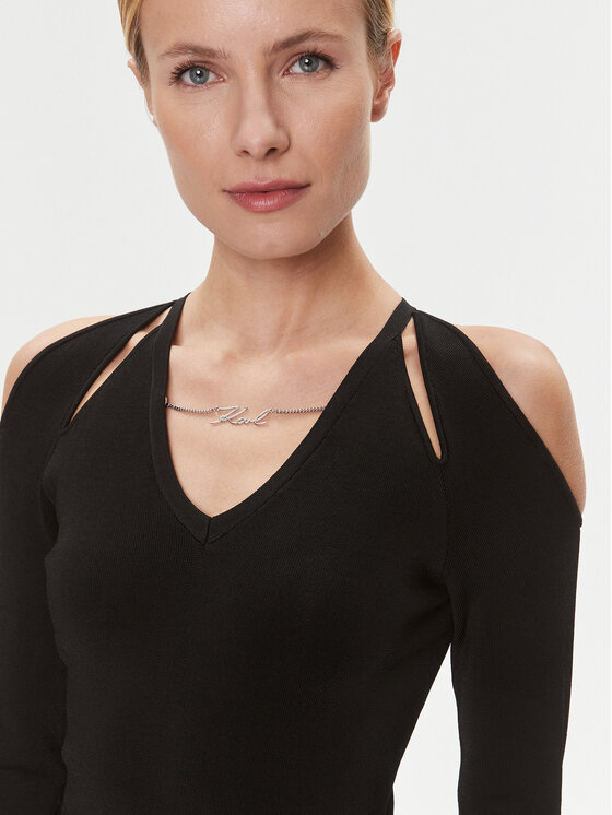 KARL LAGERFELD KARL LAGERFELD Koktel haljina 240W1331 Crna Regular Fit
