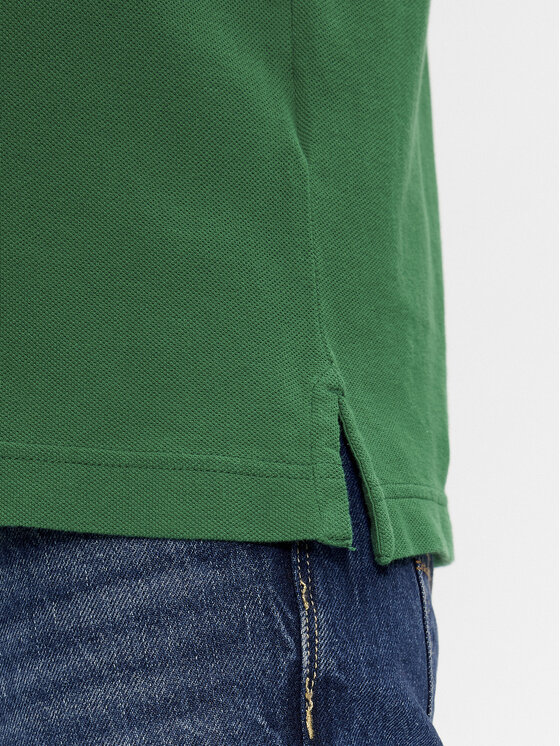 United Colors Of Benetton United Colors Of Benetton Тениска с яка и копчета 3089J3179 Зелен Regular Fit