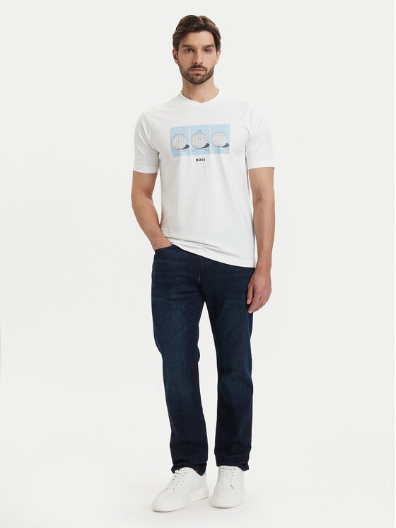 BOSS BOSS Tricou Ts Terrace Photo 50559353 Alb Relaxed Fit