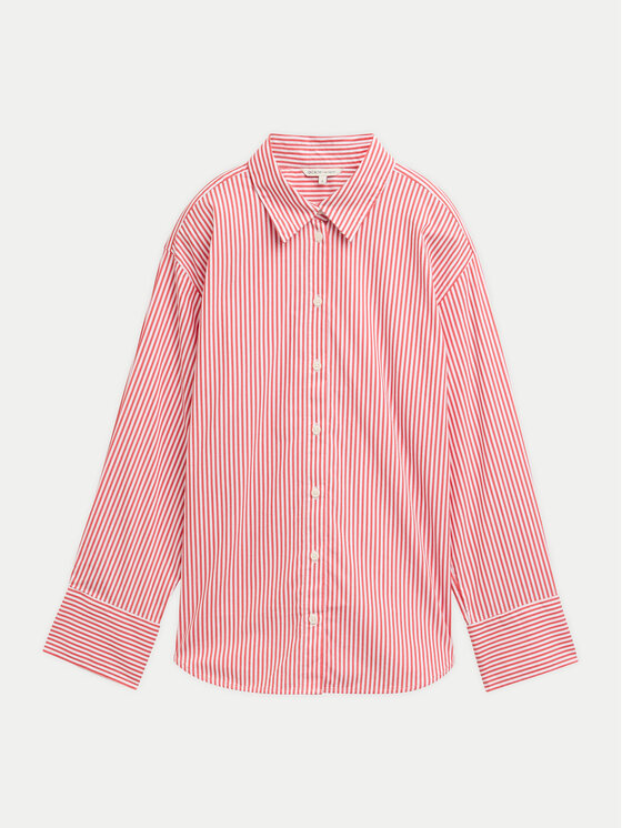 Tom Tailor Denim Tom Tailor Denim Koszula Striped loose-fit shirt 1040551 Czerwony Regular Fit