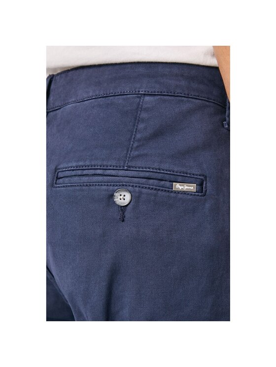 Pepe Jeans Pepe Jeans Kalhoty z materiálu PM211491C342 594 Tmavomodrá Regular Fit