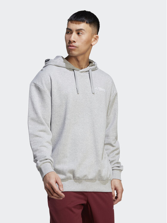 adidas Mikina Terrex Logo IB6564 Sivá Regular Fit