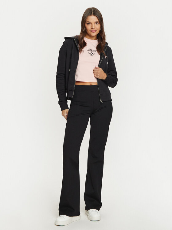 Guess Jeans Guess Jeans Μπλούζα GJ ZIP HOOD REG MINI W4YQ03 KC811 Μαύρο Regular Fit