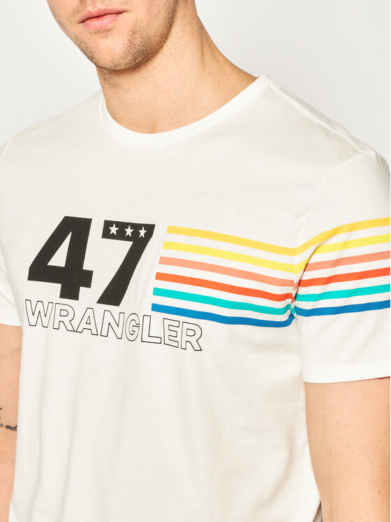 Wrangler Wrangler T-shirt Rainbow W7F1FK737 112131797 Bianco Regular Fit