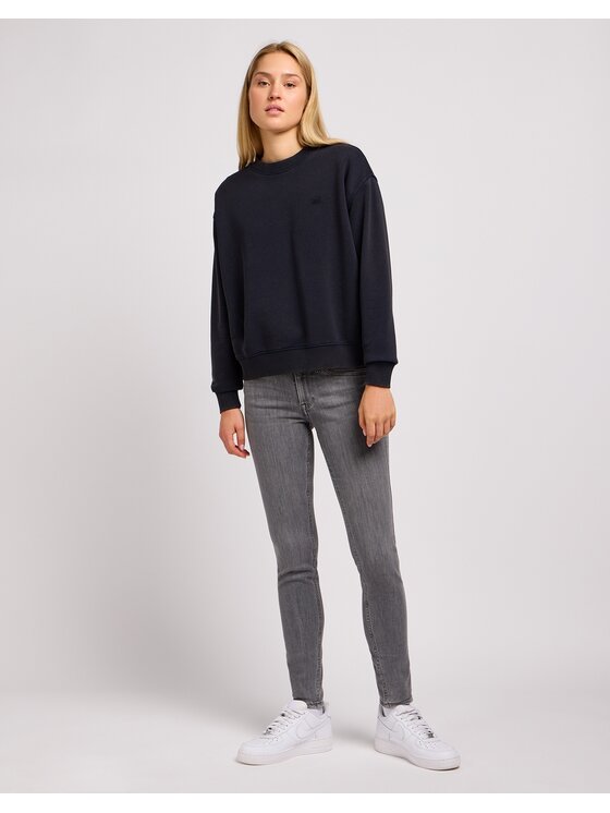 Lee Lee Bluza Crew Sws Unionall Blk Czarny Regular Fit