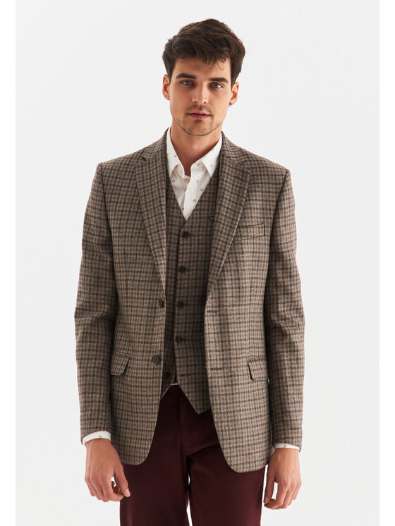 Pako Lorente Pako Lorente Marynarka P22WP-3X-025 Brązowy Slim Fit