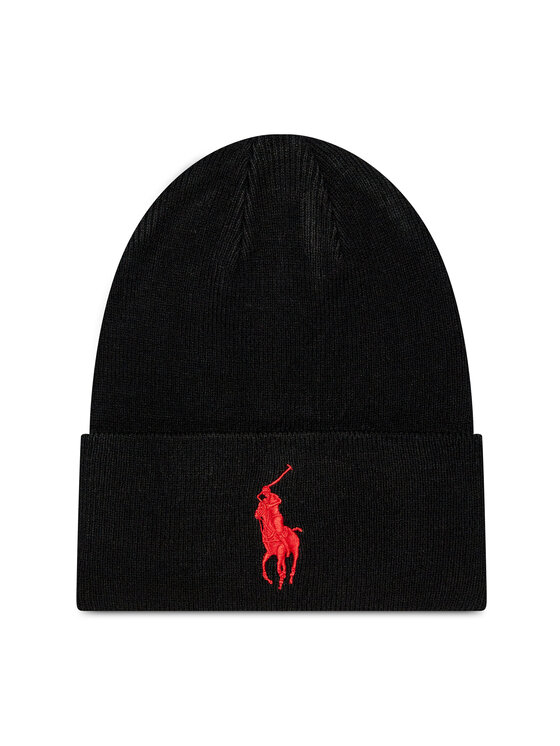 ralph lauren beanie red logo