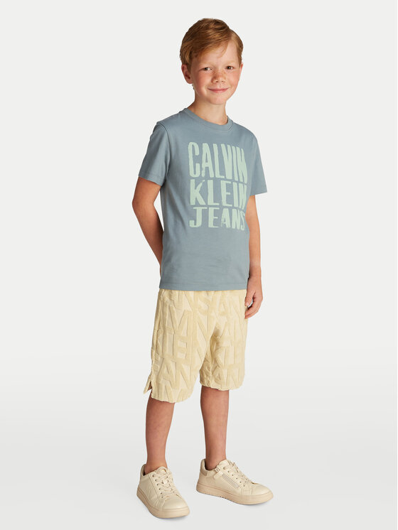 Calvin Klein Jeans Calvin Klein Jeans Tričko Slogan Graphic IB0IB02459 Modrá Regular Fit