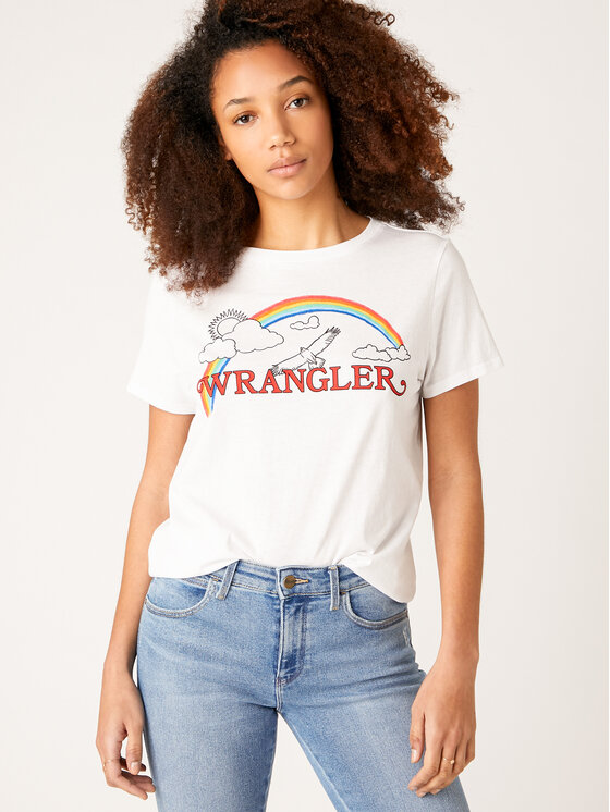 Wrangler Wrangler T-shirt Raibow Regular W7N4EVXW2 112131973 Bianco Regular Fit