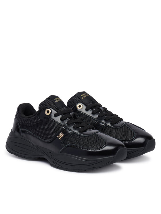 Tommy Hilfiger Tommy Hilfiger Sneakers Modern Runner Shiny Leather FW0FW09413 Negru