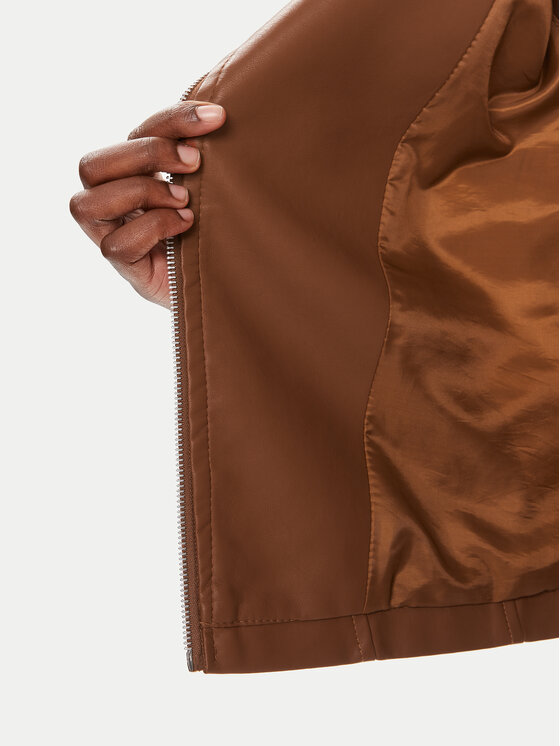 Brave Soul Brave Soul Giacca in similpelle LJK-SVEATAN Marrone Straight Fit