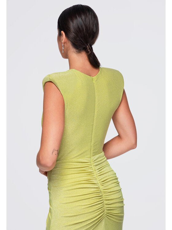 Ombre Ombre Sukienka wieczorowa LA-OM-DLR402 Zielony Slim Fit