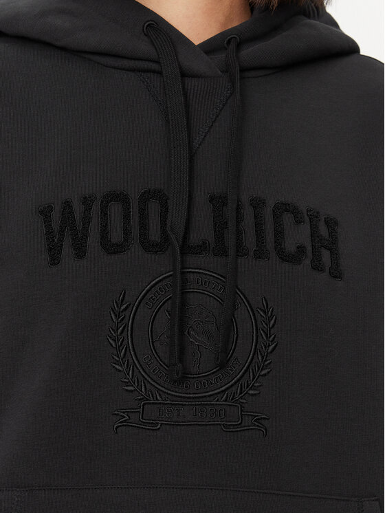 Woolrich Woolrich Džemperis ar kapuci Ivy Hoodie CFWWSW0123FRUT3164 Melns Regular Fit