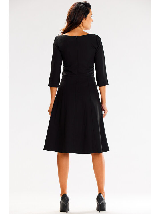 Awama Awama Sukienka codzienna A594 Czarny Basic Fit