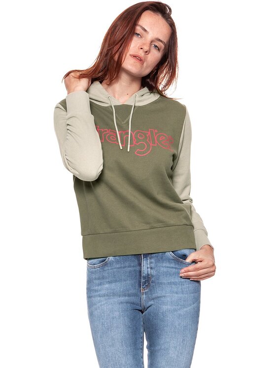Wrangler Wrangler Felpa KABEL HOODIE Beige Regular Fit